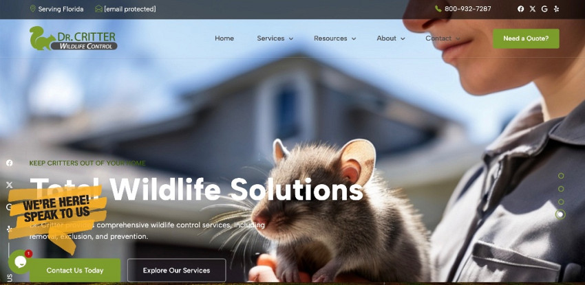 Welcome to the New Website of Dr Critter Wildlife Control